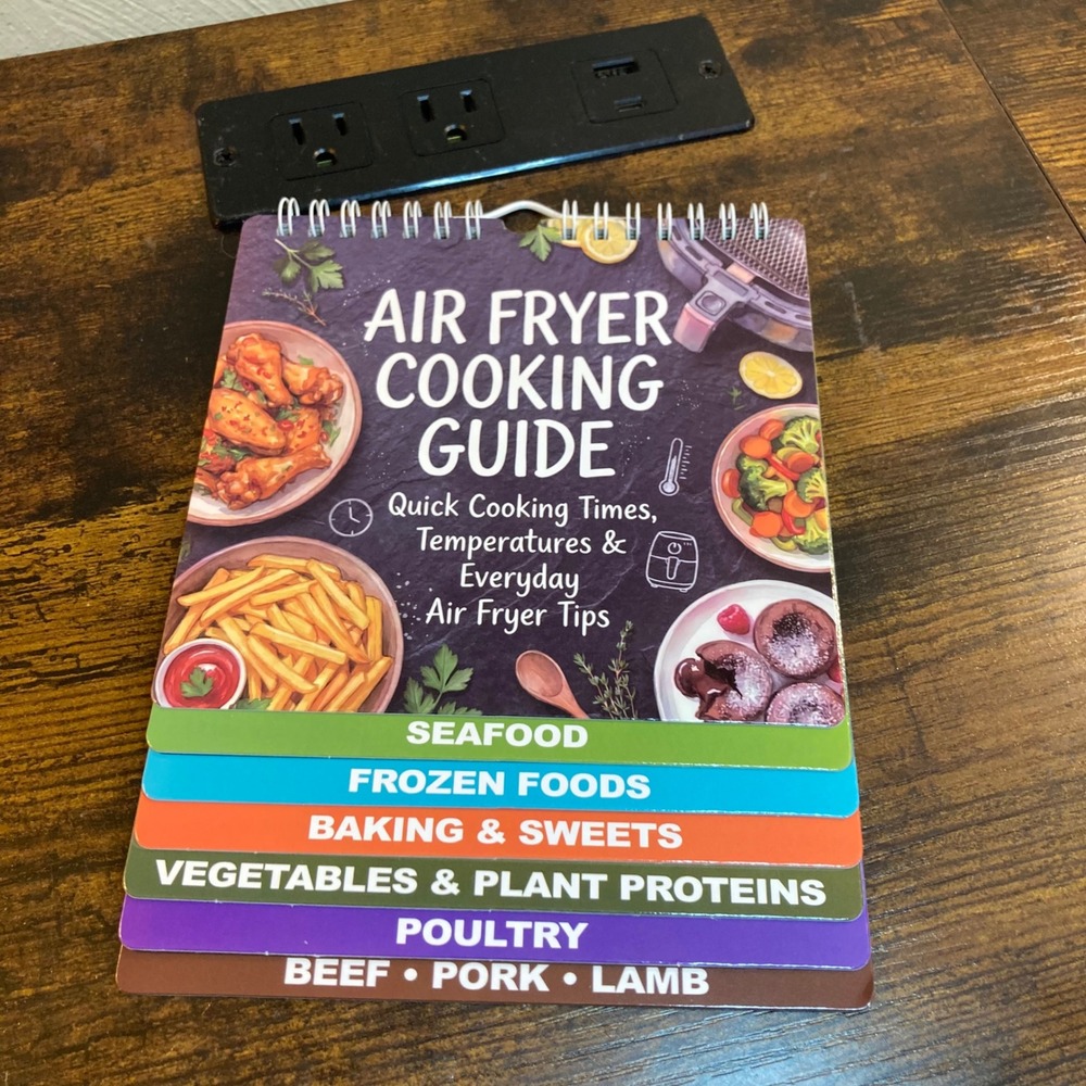 Magnetic Air Fryer Cooking Guide Cheat Sheet Spiral Flip Chart Reference Guide